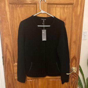 Eileen Fisher Yak Merino Leather Trim Jacket